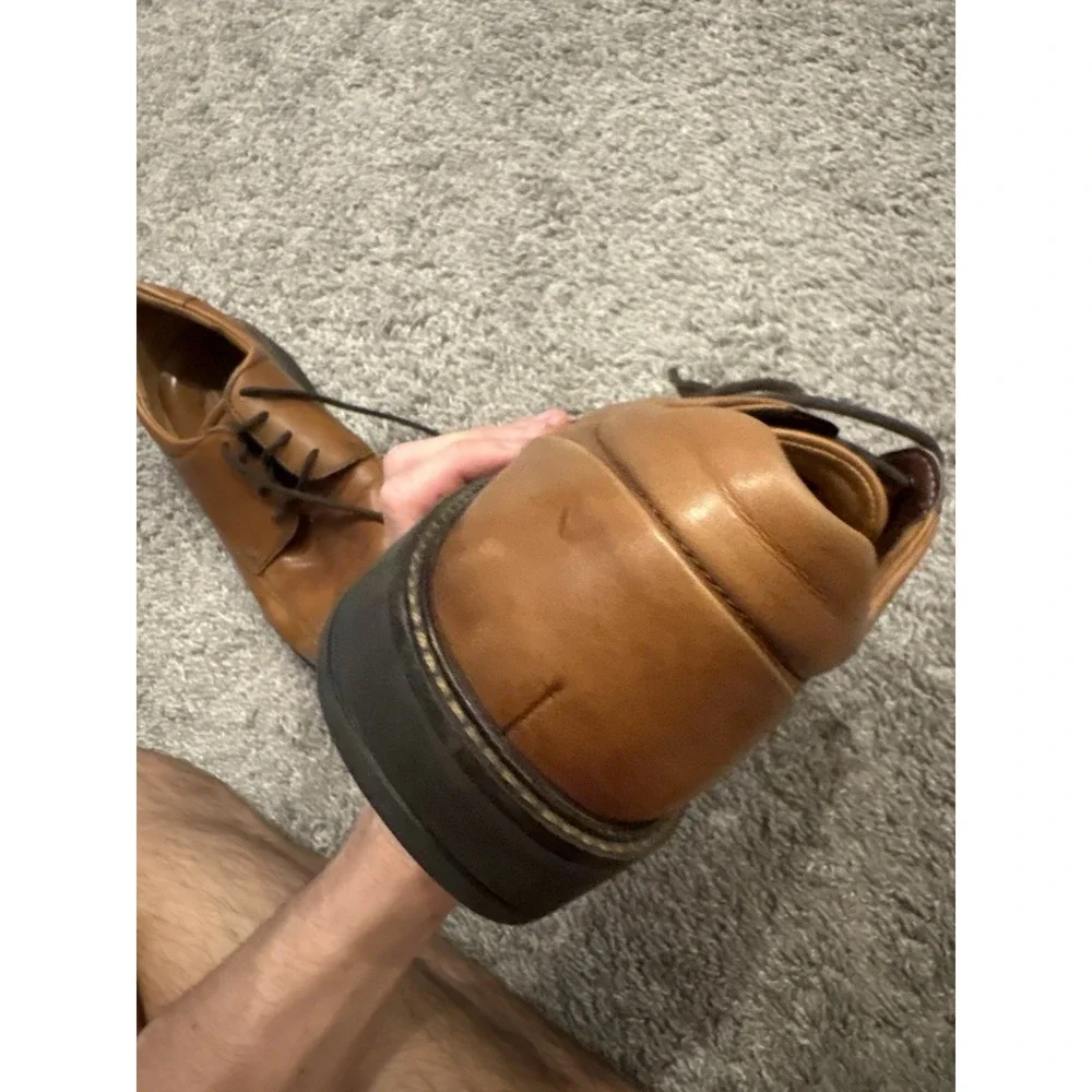 Ecco Holton Mens Size EU 45 US 11 Brown Leather Slip On Apron Toe Loafers Shoes